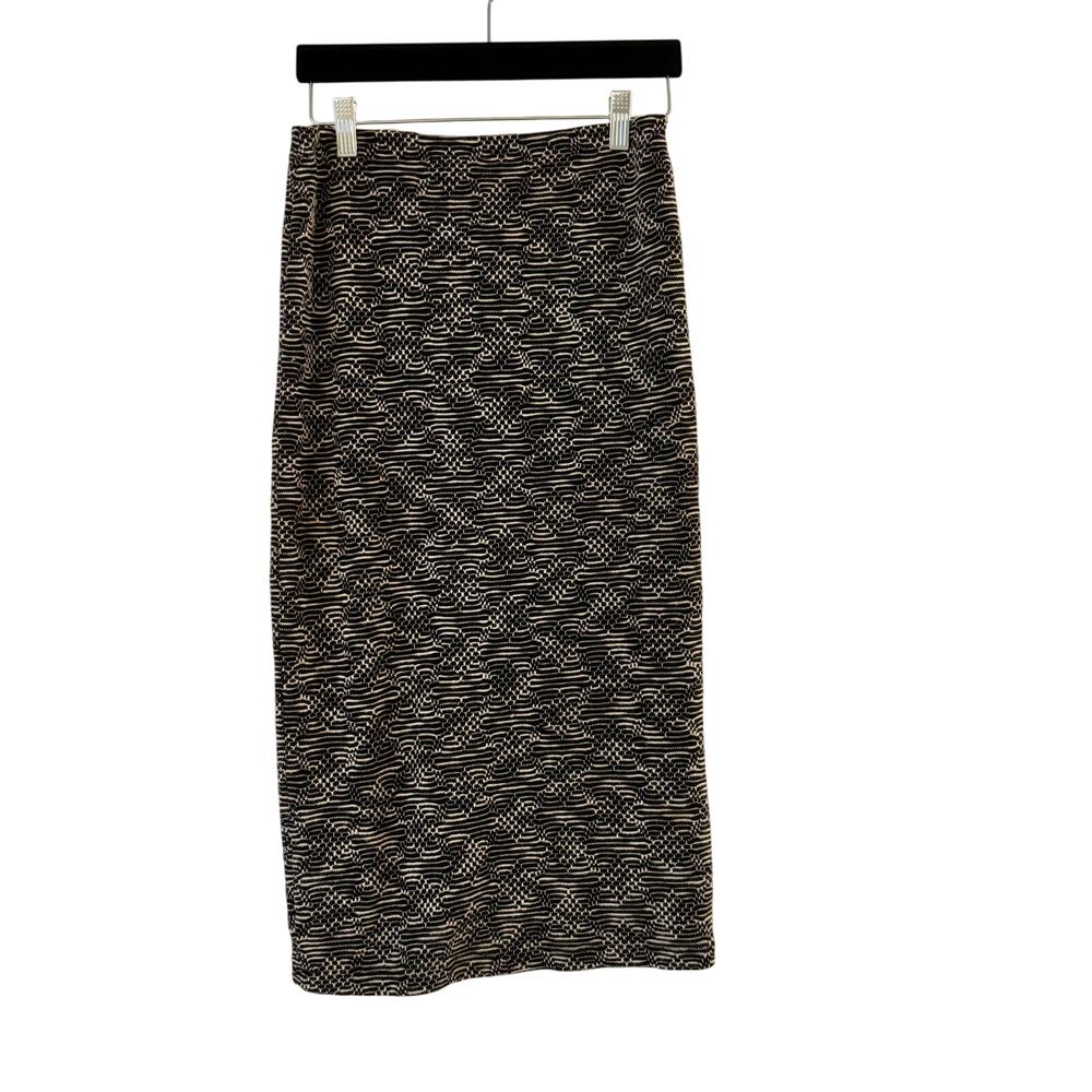 Sanctuary x Anthropologie Midi Pencil Skirt Black & White Medium